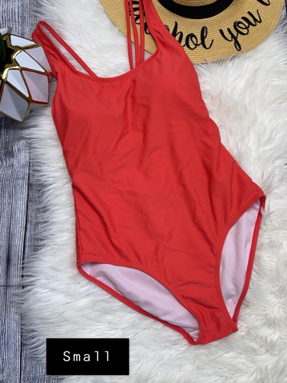 Women One-Piece Swimsuit - neon orange